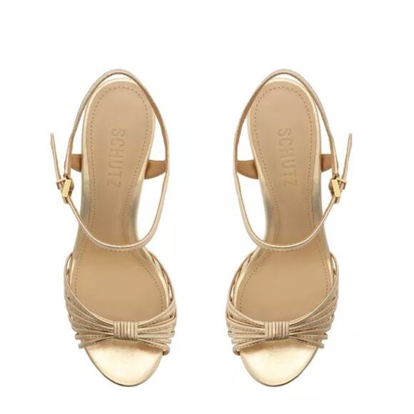 SCHUTZ Gold Platform Heels - Picture 2 of 9